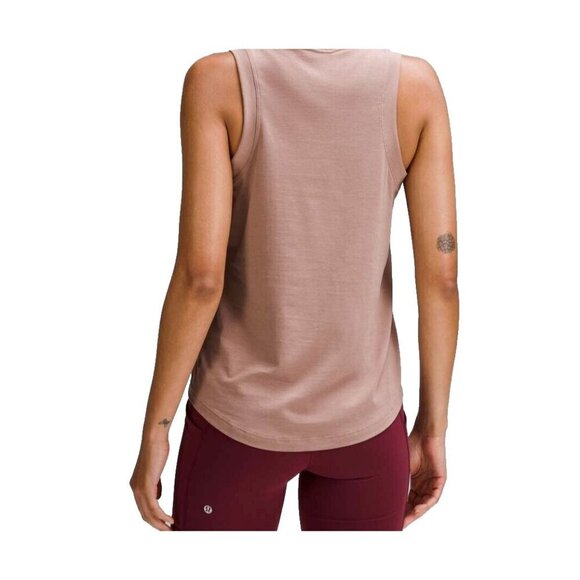Lululemon Women's Small Pink Twilight Rose Cotton-Blend Logo Training Tank Top - Picture 5 of 10